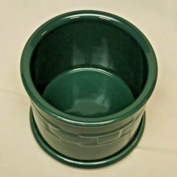 Longaberger Pottery Ivy Green 1 Pint Crock with New Coaster / Lid & Certificate - Picture 8 of 12